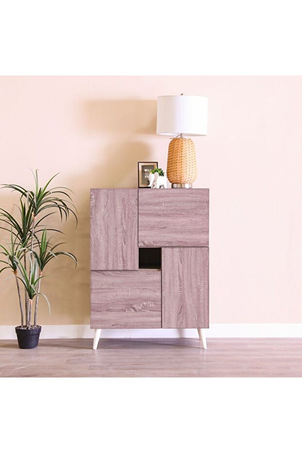 Patterson 12-Pair Shoe Cabinet - Dark Oak L80xW42xH109cm