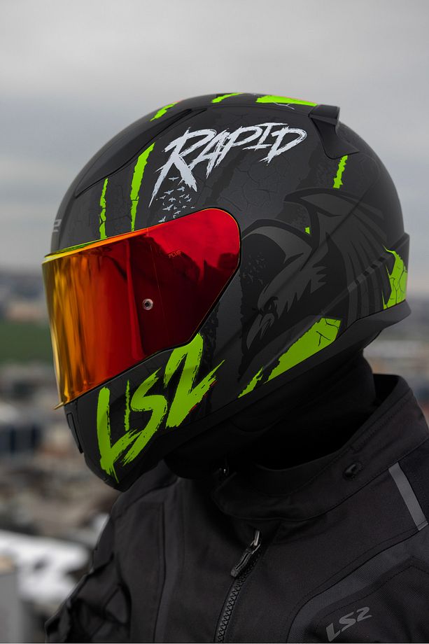 RAPID 2 RAVEN MAT SİYAH-GRİ-NEON SARI KASK - 2