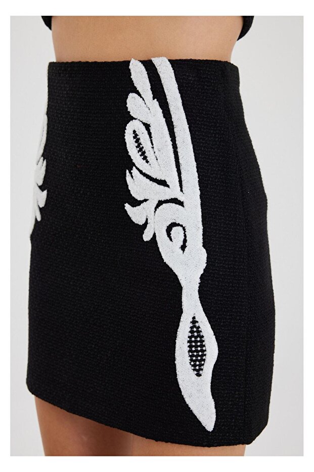 Nakışlı Mini Etek - 5