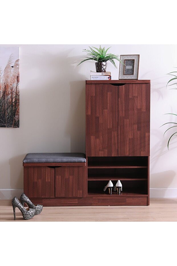 Alegra 23-pair Shoe Cabinet -dark Brown L120xw40xh120cm