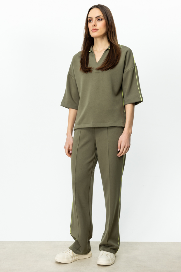 Biyeli Kısa Kol Eşofman Üstü - 3