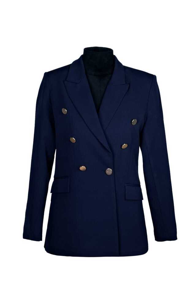 Çift düğme Blazer Ceket - 1