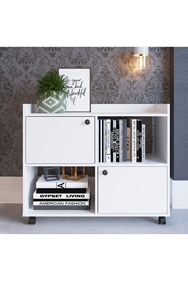 Lairon 2-door Cabinet - White L90xw35xh75cm