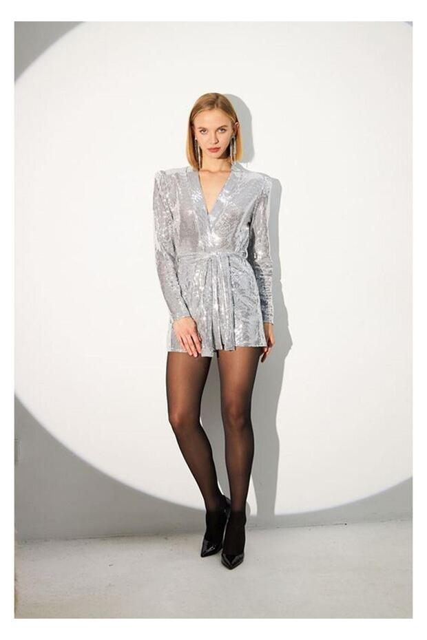 Kuşaklı Pullu Buzy Kimono - 3