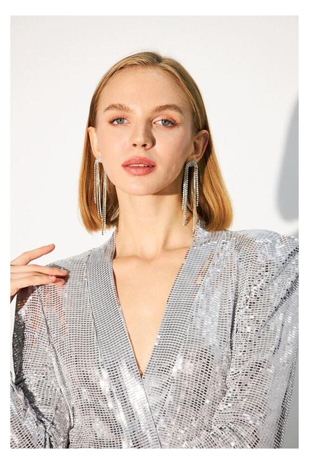 Kuşaklı Pullu Buzy Kimono - 7