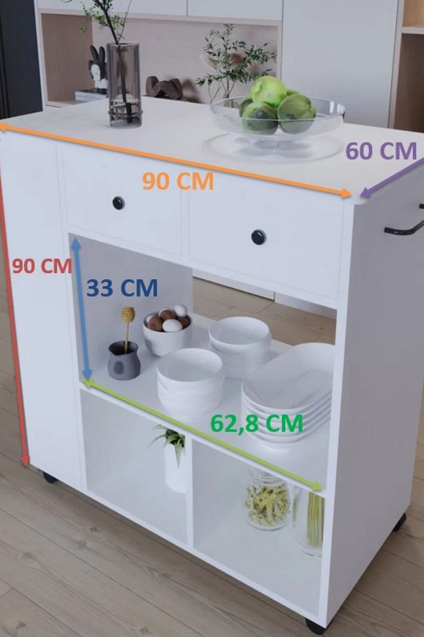 Balım Servant Modern Şık Mutfak Adası Ceviz - 5