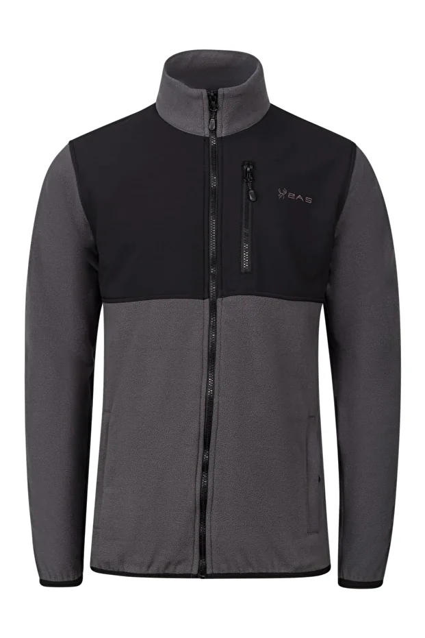 Cliff Erkek Parçalı İnce Polar Sweatshirt Antrasit - 1