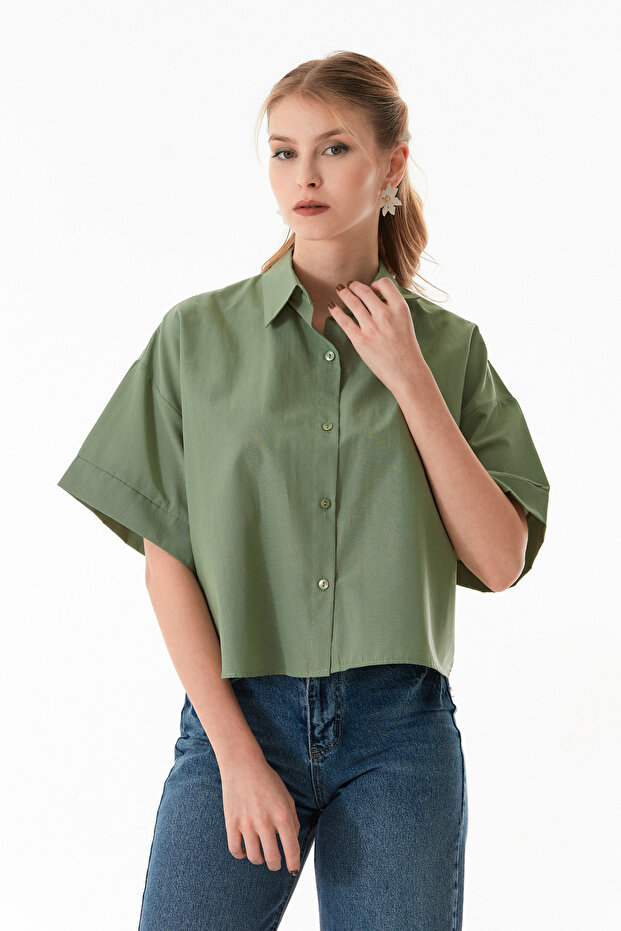 Basic Buttoned Oversize Shirt - 1