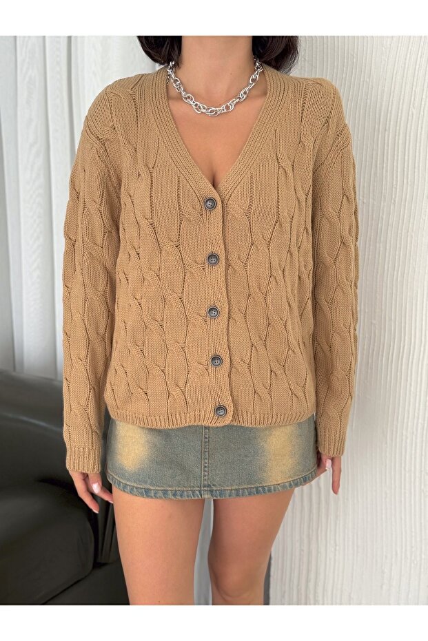 5 زر متماسكة سترة منقوشة - 4