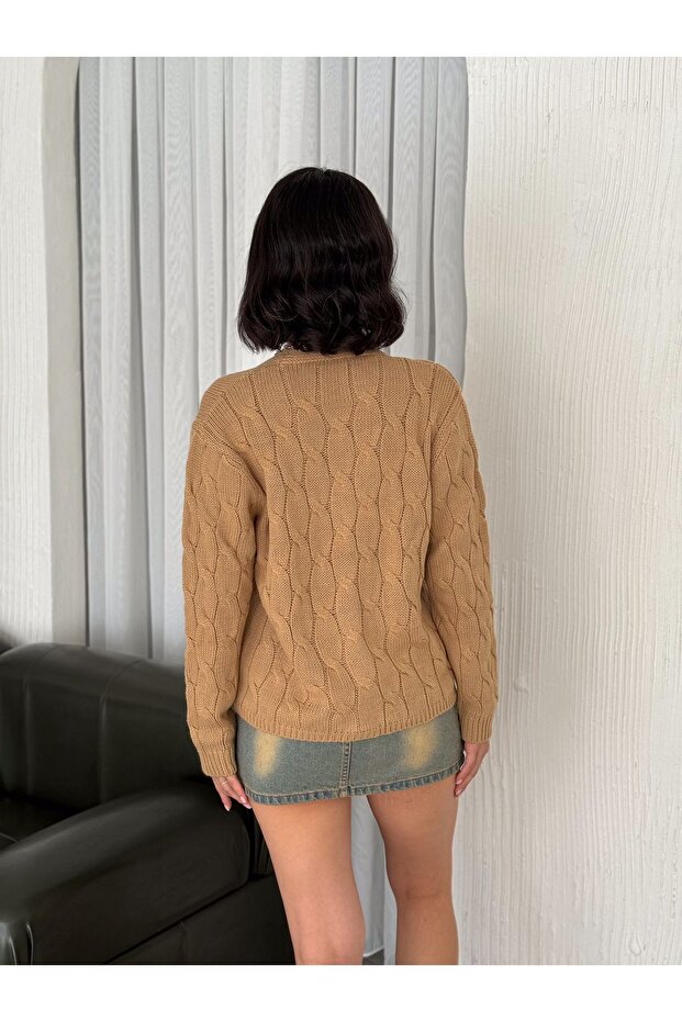 5 زر متماسكة سترة منقوشة - 5