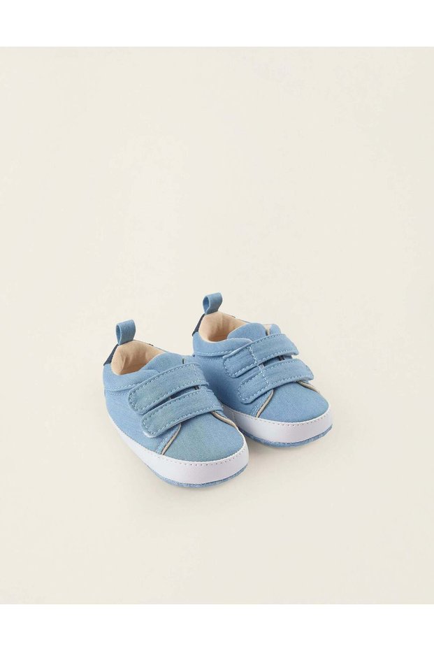 Fabric Trainers for Newborn Boys, Blue