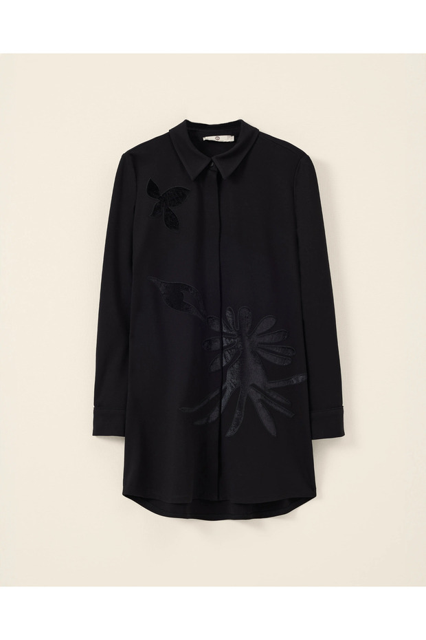 Desenli Düğmeli Gömlek - 5