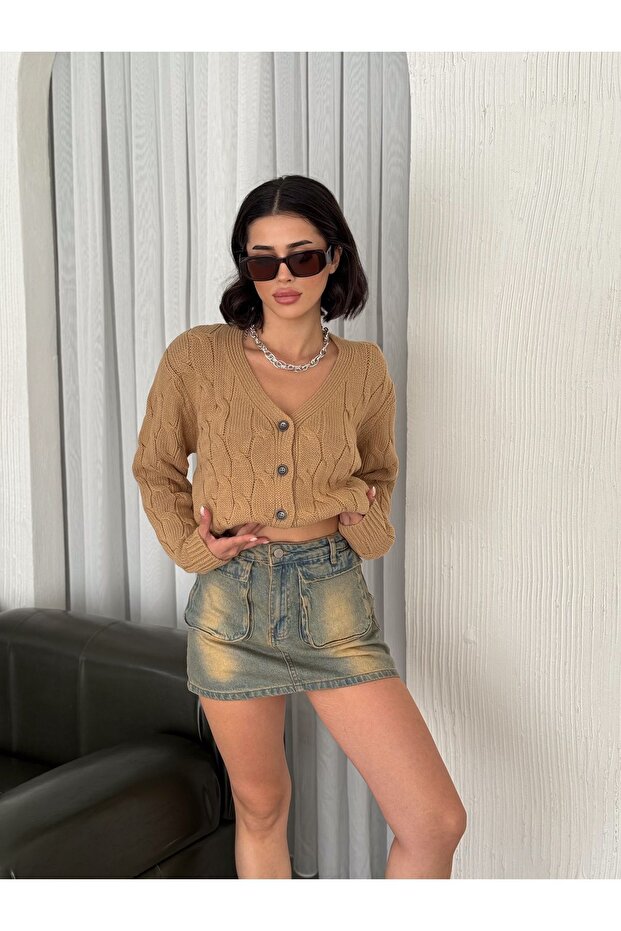 5 زر متماسكة سترة منقوشة - 3