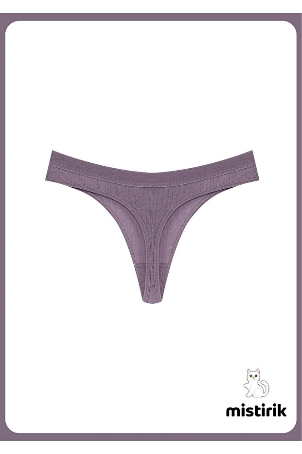 Paulo Model Esnek Ve Yumuşak Fitilli String Model Spor Külot Mor Renk - 4