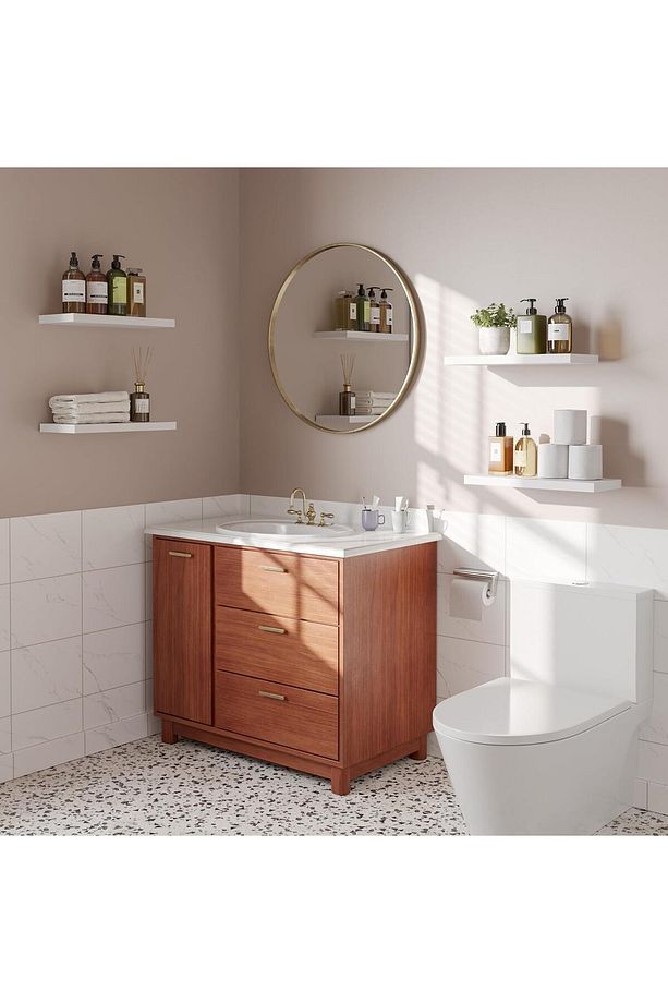 Beyaz MDF Uçan Duvar Rafı, Dekoratif Duvar Rafı, Banyo Mutfak Çocuk Odası Rafı, Ahşap Duvar Rafı - 4