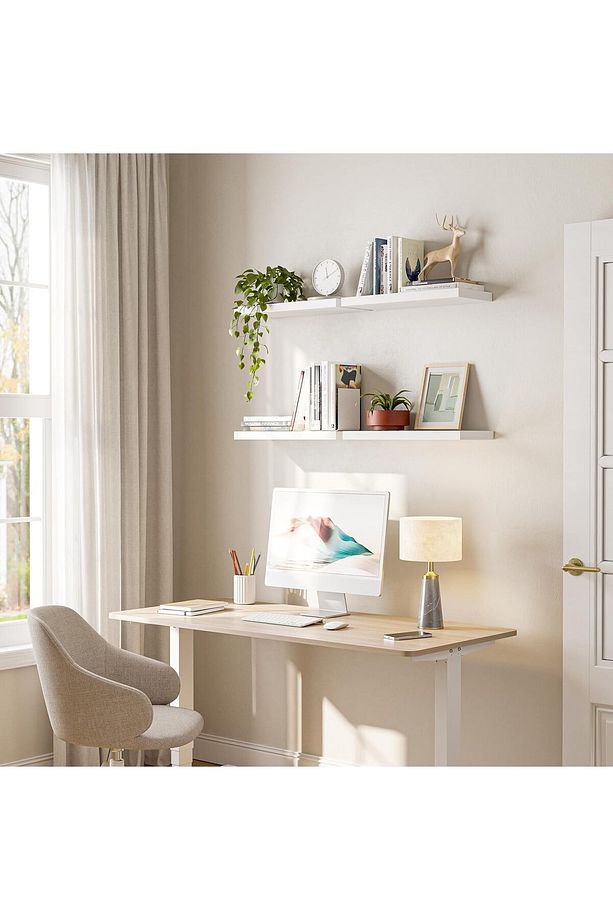 Beyaz MDF Uçan Duvar Rafı, Dekoratif Duvar Rafı, Banyo Mutfak Çocuk Odası Rafı, Ahşap Duvar Rafı - 2