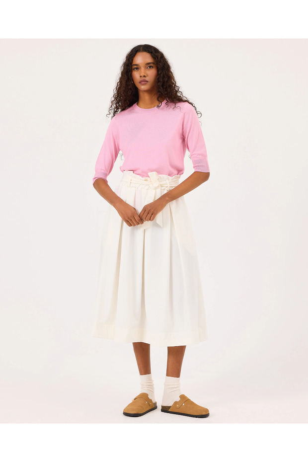 Sıfır Yaka Bel Boy Triko Bluz - 3