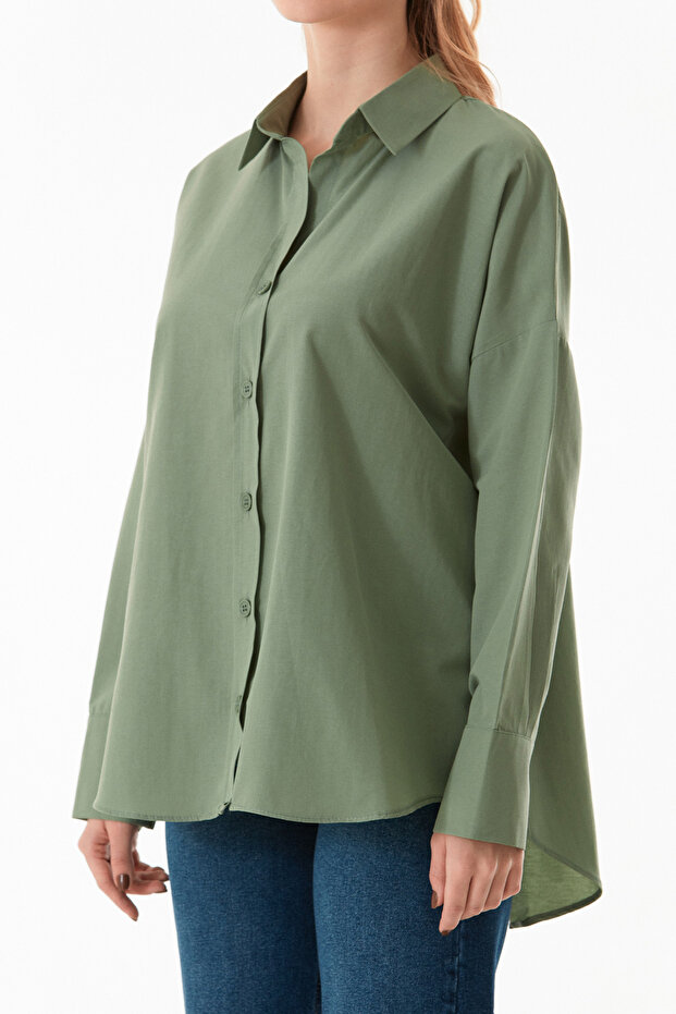 Basic Arkası Uzun Salaş Gömlek - 7