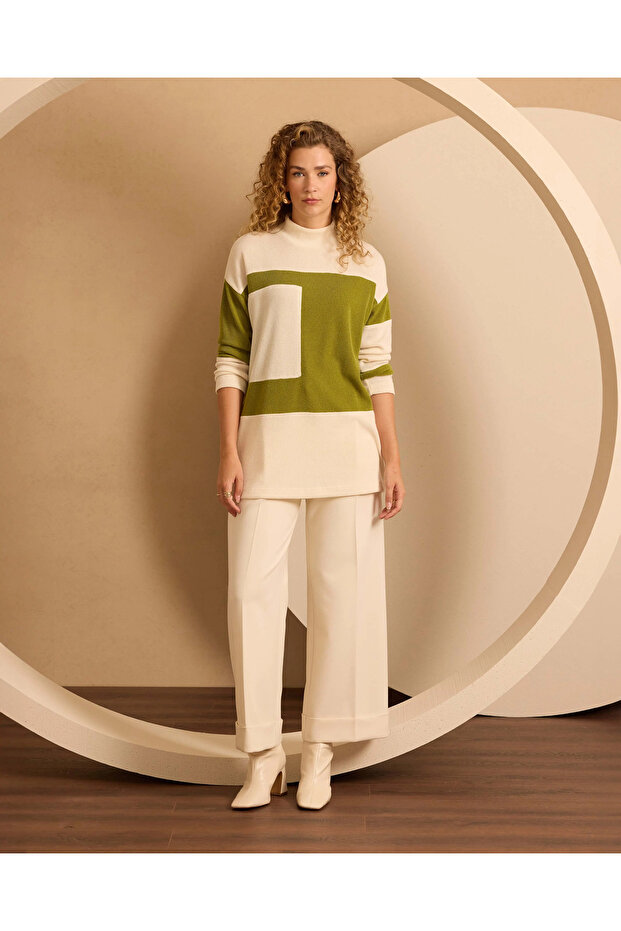 Dik Yakalı Triko Tunik - 3