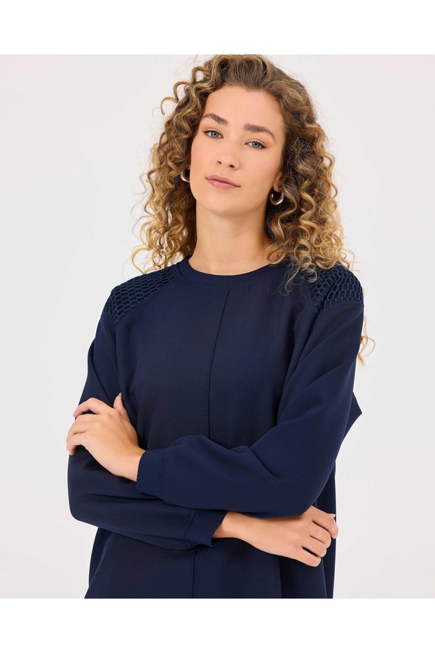 File Detaylı Basen Altı Sweatshirt