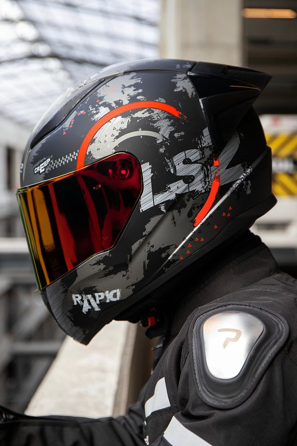 RAPID 2 RACE CIRCLE MAT SİYAH-KIRMIZI KASK - 8