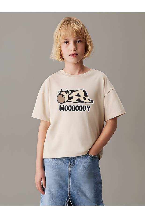 Children's Moody Printed Cotton Tshirt