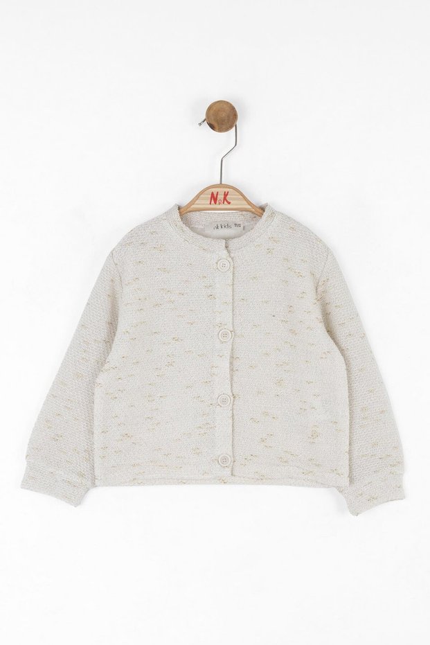 01-04 Years Old Baby Girl Swan Cardigan T-Shirt Set - Cream