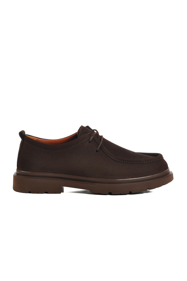 Brown Nubuck Genuine Leather Men's Casual Shoes 1005 m