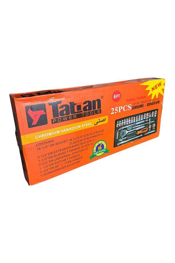 Tatian 25 Parça Lokma Takımı Tornavida Uzatma Cırcır 1/2" 6 Köşe - 6