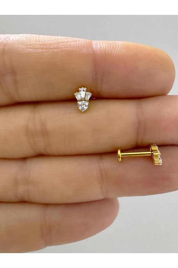 1 adet G23 TİTANİUM ( titanyum) tragus helix kıkırdak lobe conch uyumlu piercing - 1