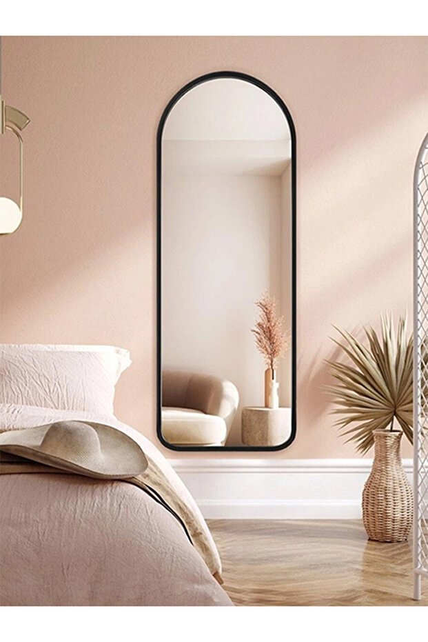 Simple And Elegant Mirror With Sturdy Stand Black 30x158cm - 5