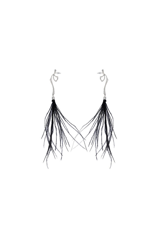 Asymmetric Feather Earrings