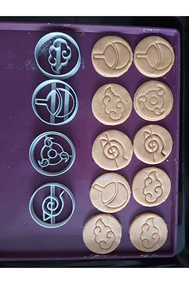 Naruto Cookie Cutter Set - Sharingan, Konoha, Uchiha and Akatsuki Symbols