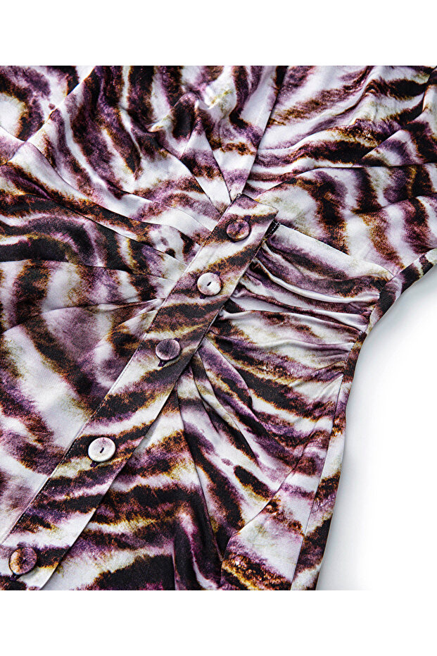 Satinkleid mit Zebramuster - 4