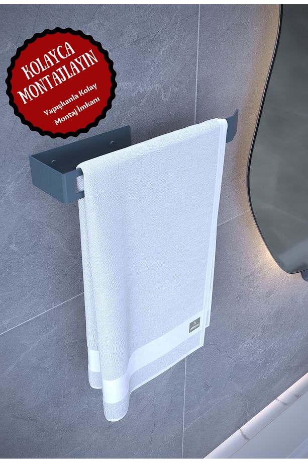 Antrasit Metal Yapışkanlı Kağıt Havluluk, Kağıt Havlu Askısı, Peçetelik, Banyo Mutfak Askısı - 1