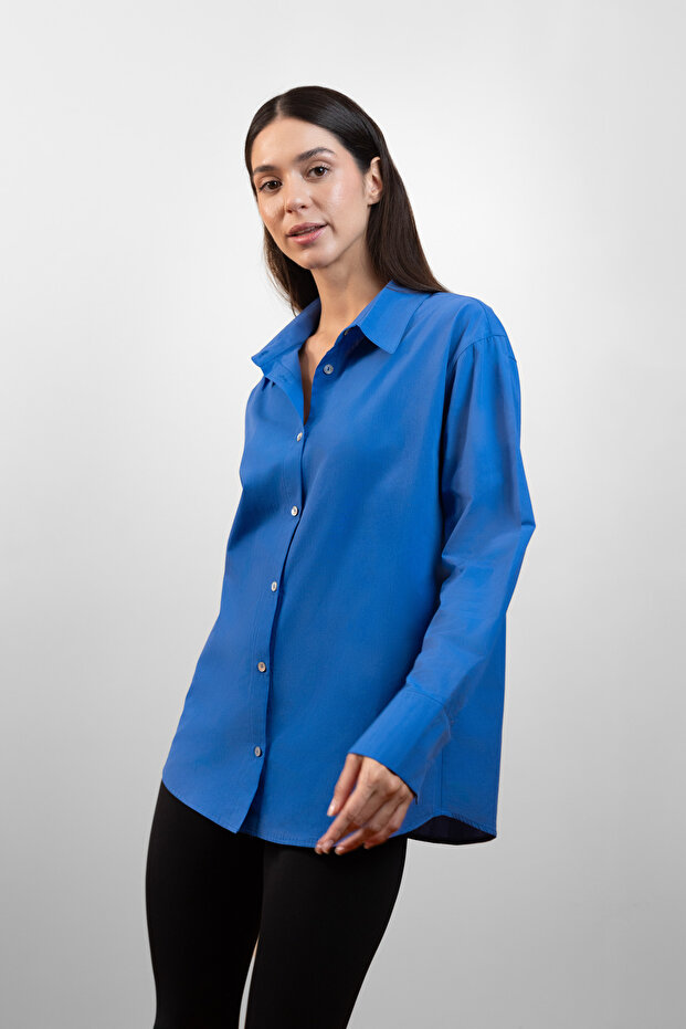 X Ayşe Köroğlu Poplin Gömlek - 1