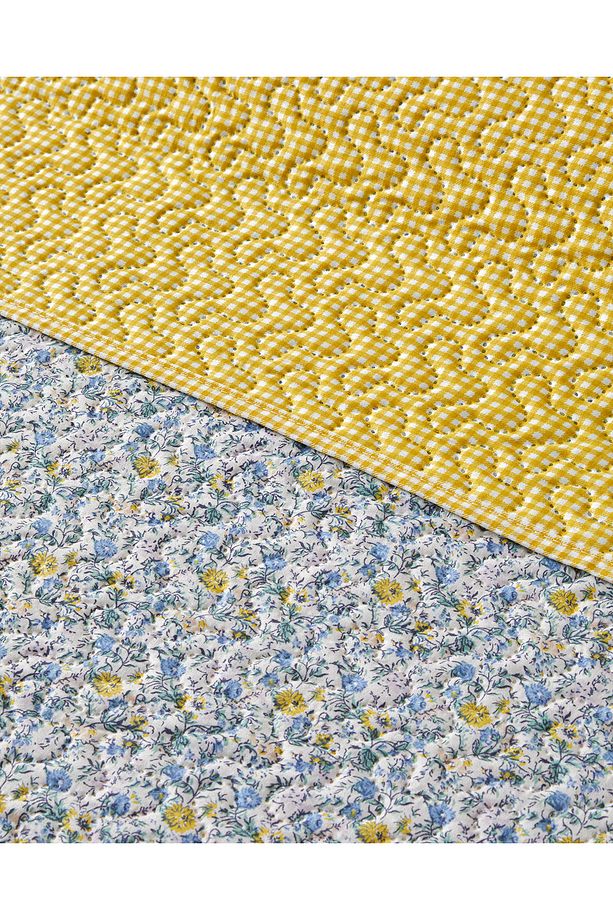 Azure Bloom Çok Amaçlı Tek Kişilik Yatak Örtüsü Takımı 160x220 cm Sarı - 3