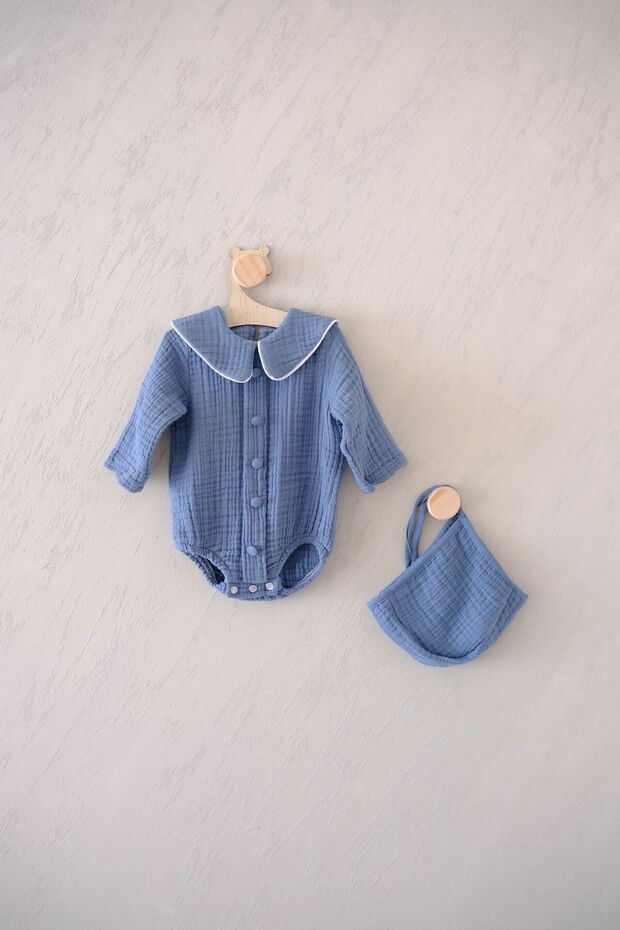 Poyraz Romper Set | Şapka ve Romper | Multimüslin kumaş - 2