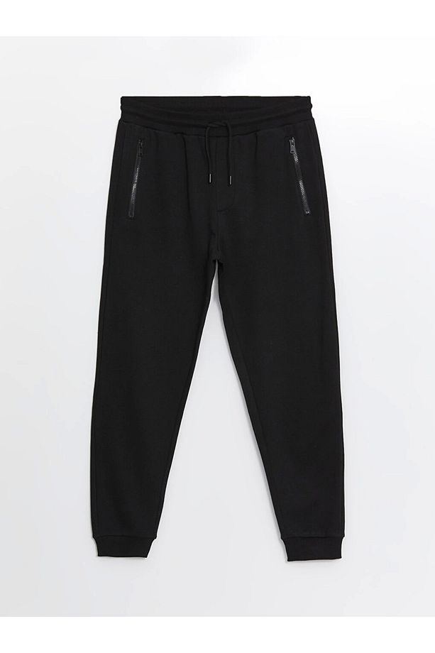 LCW Casual Siyah Slim Fit Erkek Kalın Jogger Eşofman Altı - 6