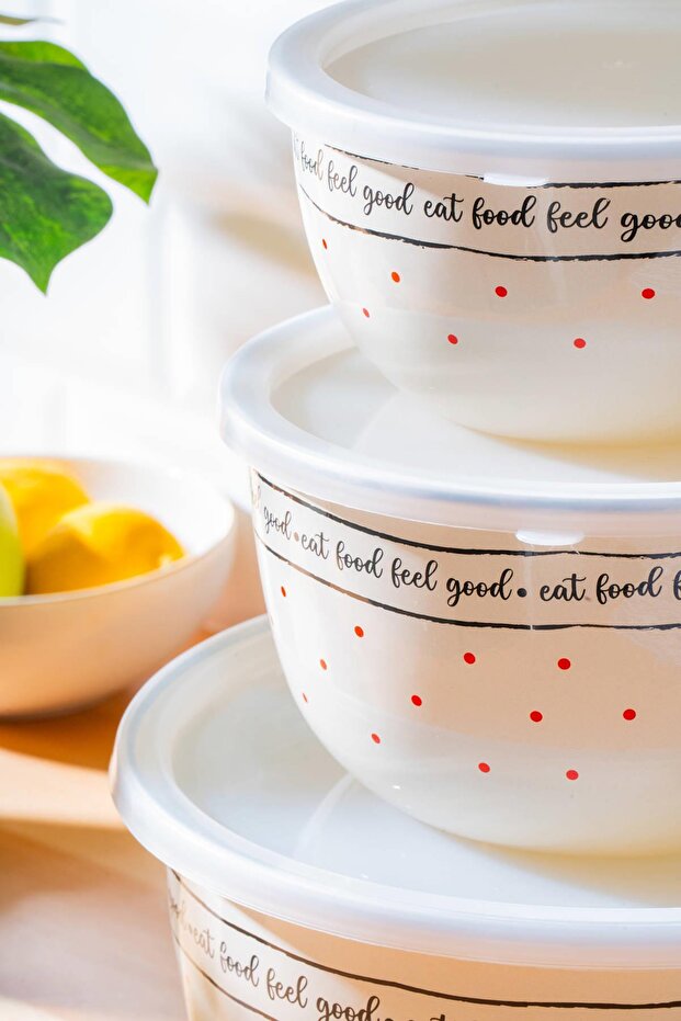 Feel Good Emaye 3 lü Saklama ve Karıştırma Kabı - 7