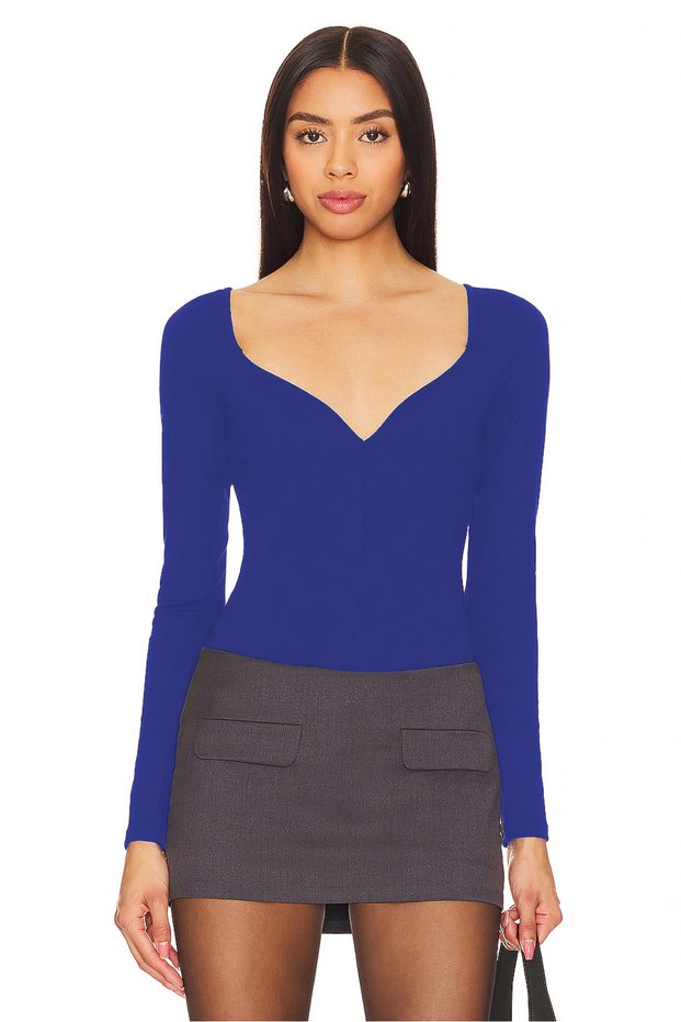 Women's Jersey Double Layer Fabric V-Neck Bodysuit