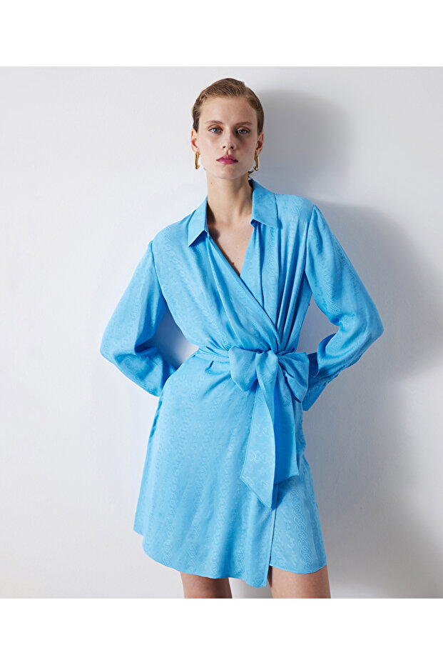 Jakarlı mini elbise - 2