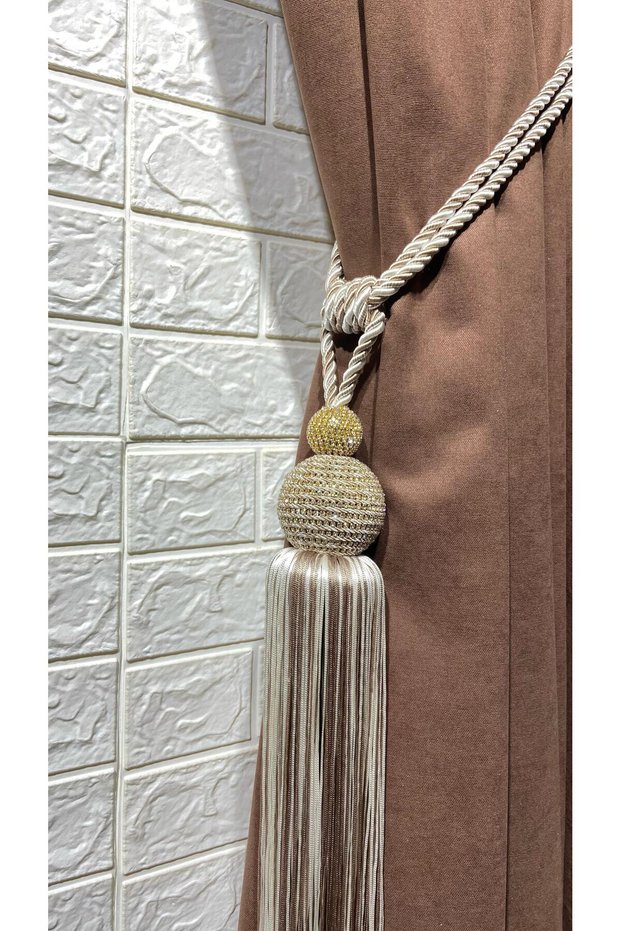 Curtain Accessory Tasseled Bracol Stone Luxury Curtain Retractor Cornice Attachment 1 Pc