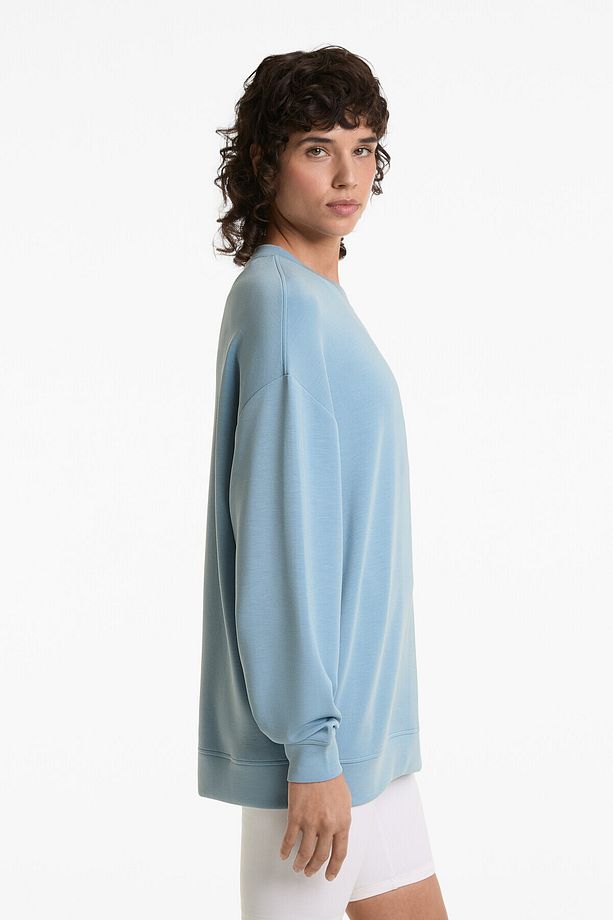 Modal içeren soft touch uzun sweatshirt - 4