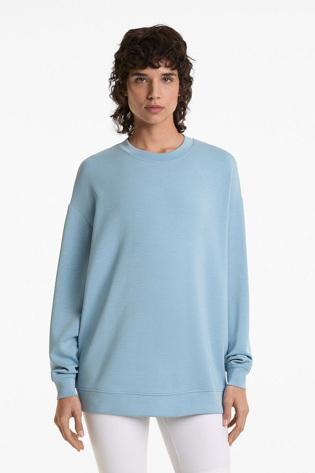 Modal içeren soft touch uzun sweatshirt - 1