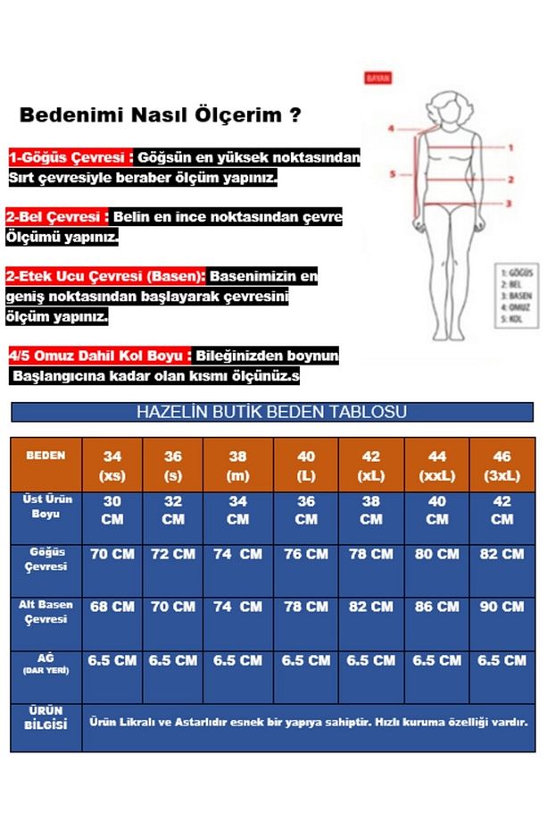 Kadın Mavi Taş İşlemeli Astarlı Bikini Takım HZL25S-LC3361 - 7