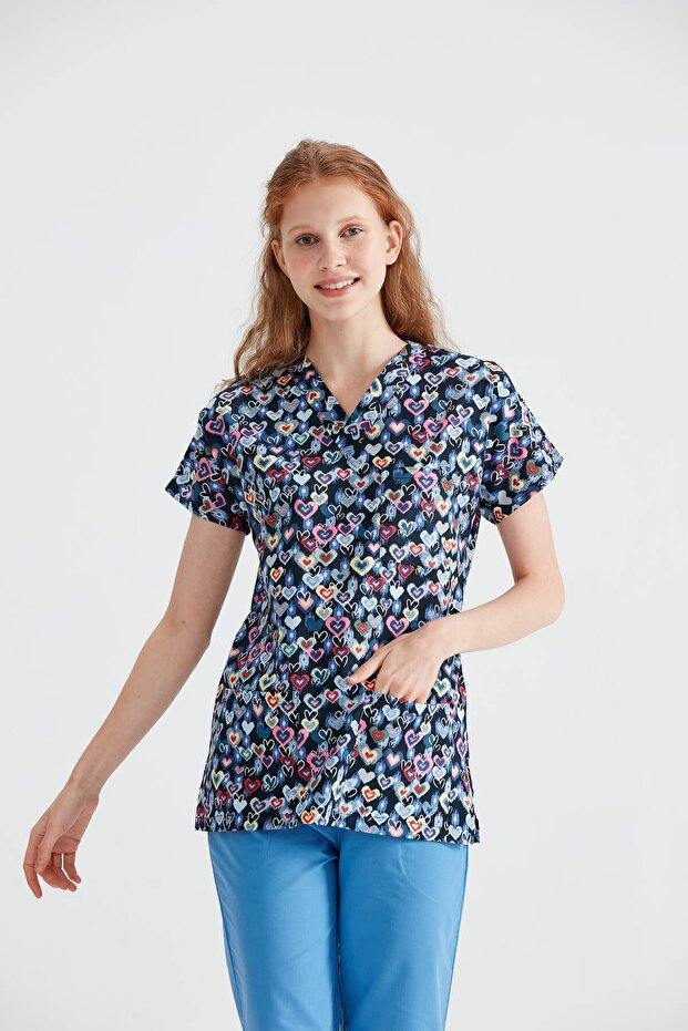 Dr Grays Cut Lycra Surgical Single Top Patterned Nurse Uniform Medical Uniform Doctor Gown