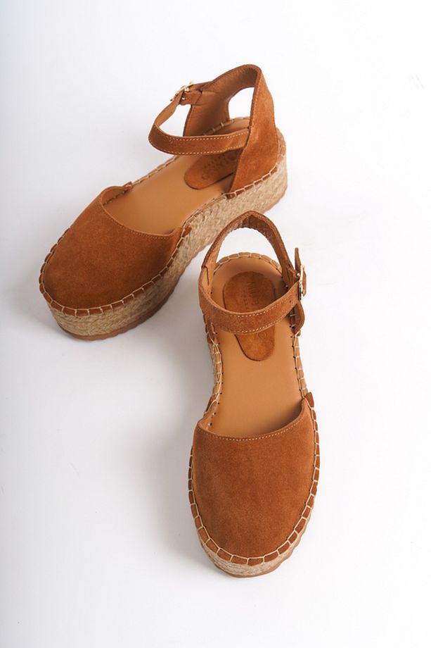 Kadın Süet Platform Espadril Taba -mcrgn291-tb - 6