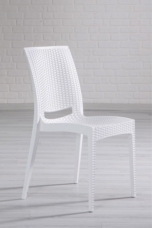 4 Adet Bahçe Rattan Sandalye, Bahçe&Balkon&Havuz Kenarı Rattan Örme Dış Mekan Koltuğu - 4