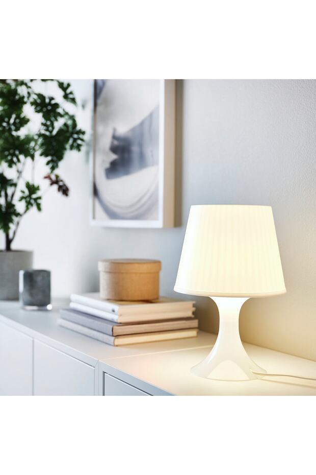 مصباح طاولة أبيض 29سم - 4